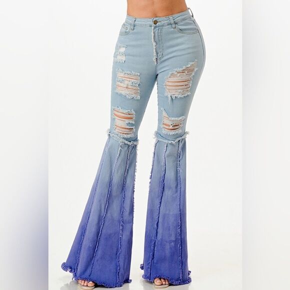 Purple Candy Dip Dye Concert Jeans - Picture 1 of 4